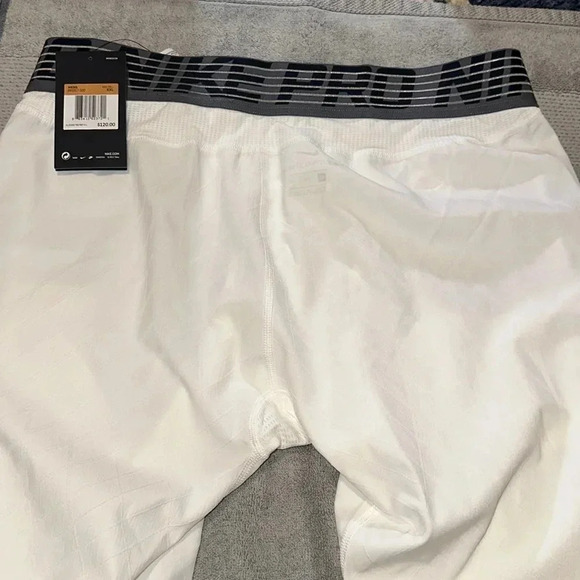 NWT NIKE MEN NBA COMPRESSION PANTS WHITE TARGETED PERFORMANCE 2XL MESH CROTCH - Picture 12 of 12